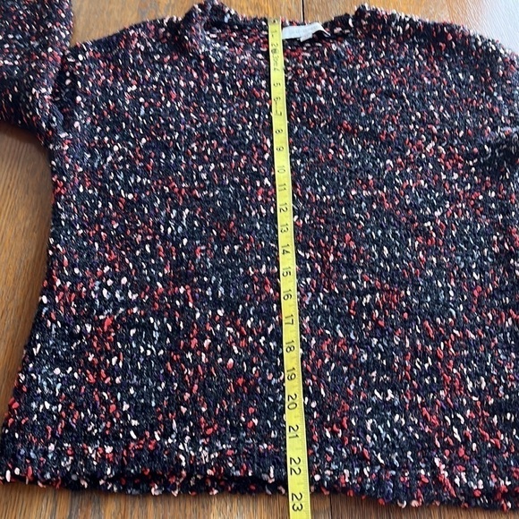 Madison Gray  black multicolored crewneck sweater three-quarter sleeves Size M - Picture 7 of 12